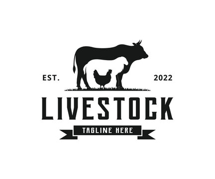 Livestock farm logo design template inspiration