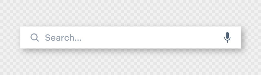 Search bar template. Internet browser engine with search box, address bar and text field. UI design, website interface element with web icons and push button. Vector illustration