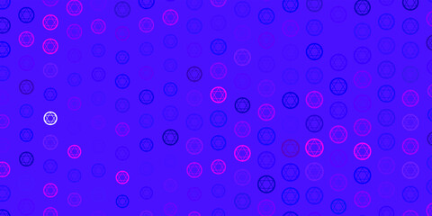 Light Pink, Blue vector texture with religion symbols.