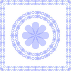 Naklejka premium Vector floral monochrome pattern for the design of a frame, tile, scarf, napkin, home textile tablecloth