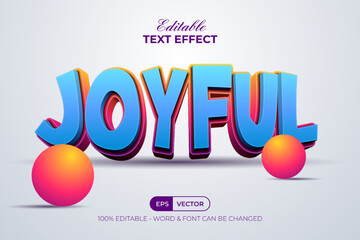 Joyful text effect fun style. Editable text effect.