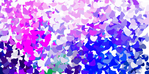 Fototapeta na wymiar Light multicolor vector backdrop with chaotic shapes.