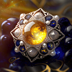 yellow star crystal, decoration, jewellery