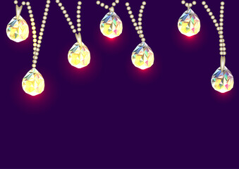 New Year's garland, lights, light on a dark background