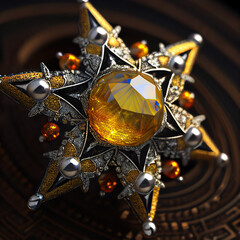 yellow star crystal, decoration, jewellery