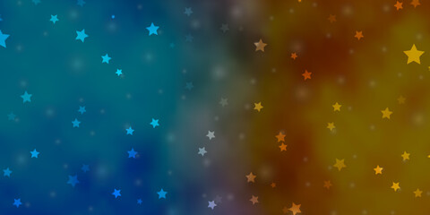 Fototapeta premium Light Blue, Yellow vector texture with beautiful stars.