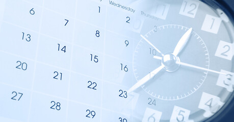 Clock face and calendar composite