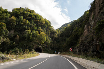 Beautiful mountain road with greenery