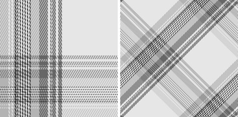 Set black and white plaid seamless pattern.