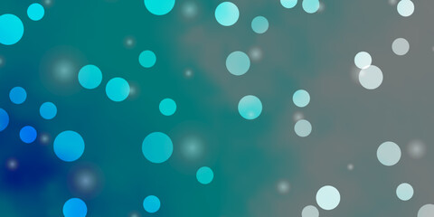 Light BLUE vector pattern with circles, stars.