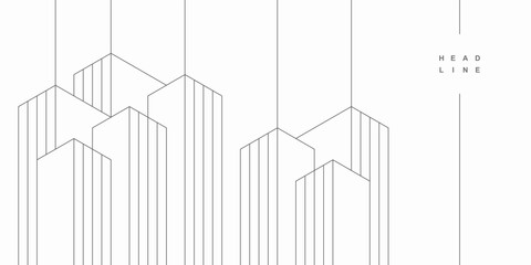 Abstract architectural construction. Geometric technological background.