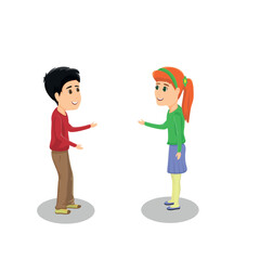 boy and girl chatting or discussing