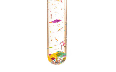 Microplastics in a glass of water water - polluted water