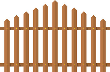 Wooden fence in flat style clip art