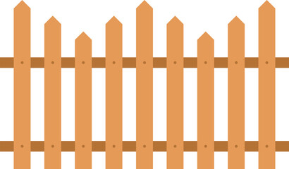 Wooden fence in flat style clip art