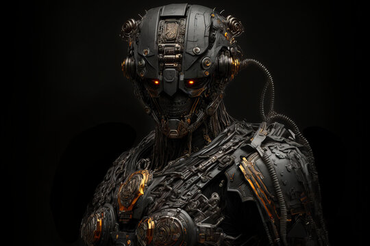 Robots. Soldier Robot hyper realistic. Conceptual project 2025. Futuristic interpretation. Illustration for advertising, cartoons, games, blockbusters, print media. My collection.