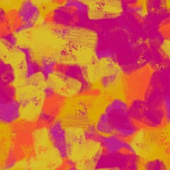 Big yellow, red and magenta brush strokes. Abstract seamless pattern.