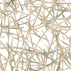 Chaotic long lines with liquid texture. Green and orange colors on the white background. Seamless pattern.