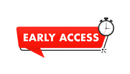Vintage red early access icon. Vector illustration - obrazy, fototapety, plakaty