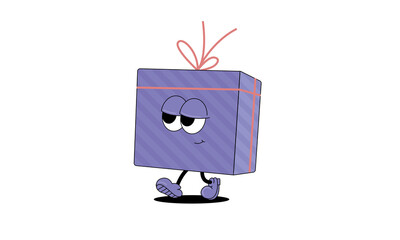 gift box character Hollidays card new year 