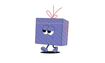 gift box character Hollidays card new year 