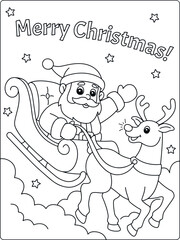 Christmas  coloring sheet for kids Vector illustration