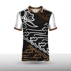Short sleeve batik t-shirt mockup design