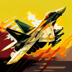 Combat aircraft, speed, cartoon