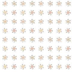 Floral decorative seamless pattern. Doodle simple graphic daisy flower. Cute baby nursery design, geometric grid surface, pastel color illustration. White background. Vector
