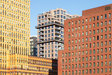 Modern high-rise apartment buildings in the business district - Zuidas, of Amsterdam. © Jan van der Wolf