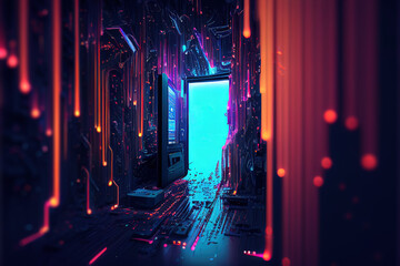 Obraz premium abstract technology and data background. Generative AI 