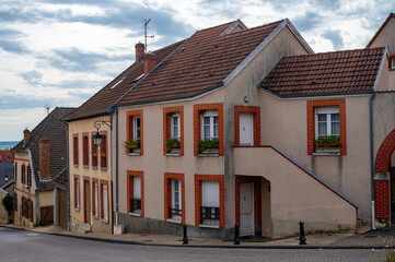 Beautiful French architecture in Champagne sparkling wine making town Hautvillers, Champagne, France