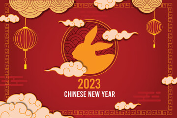 Chinese new Year Background template banner red yellow