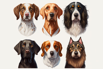 Portraits verschiedener Hunde, Avatare ai generiert