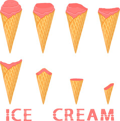 Big set various sweet tasty natural ice cream