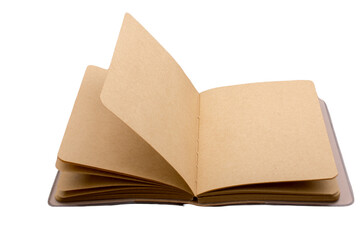 Open notebook empty pages. Notepad isolated on white background.