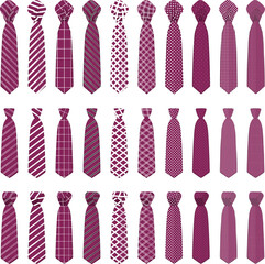 big set ties different types, neckties various size