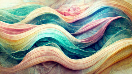 abstract smooth wavy background. pastel colored. AI generated