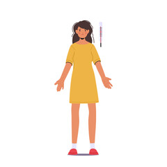 Female Character with Monkeypox Virus Infection Symptoms Fever and Rash. Unhappy Woman with Bleeding Pustules