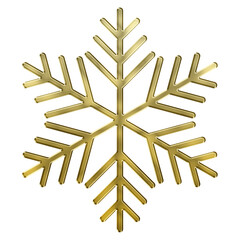 Gold Metal Christmas Snowflake icon for Xmas Poster Design | Greeting Cards | Print and More