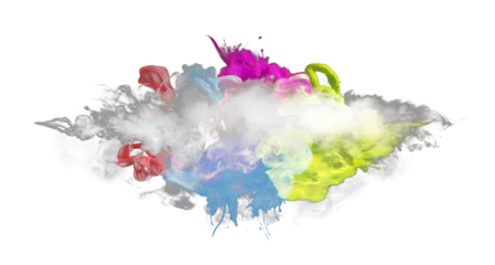 Fototapeten Ink pastel color smoke blot on Png transparent Abstract background. © Liliia