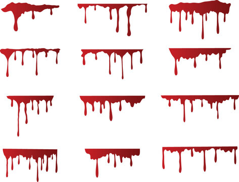 A collection of blood drippings for artwork compositions and textures