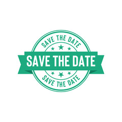 Save the Date Stamp Seal Vector Template