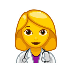 Female doctor or nurse Large size of yellow emoji face