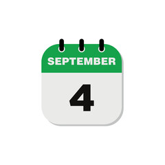 September Calendar Icon Vector Template