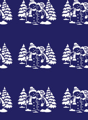 Pattern with snowman 