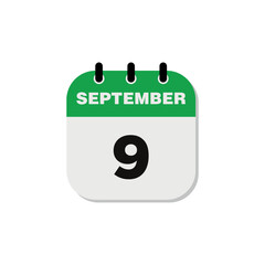 September Calendar Icon Vector Template
