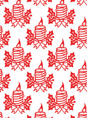 christmas pattern with candles 