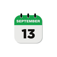 September Calendar Icon Vector Template