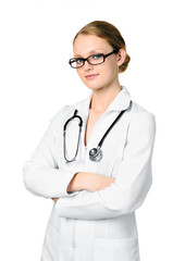 Fototapeta premium Female doctor with stethoscope